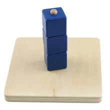 Load image into Gallery viewer, Wooden cubes on vertical dowel - Toddler Montessori - Wood N Toys