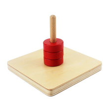 Load image into Gallery viewer, Wooden disc on vertical dowel - Toddler Montessori - Wood N Toys