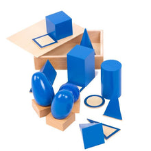Load image into Gallery viewer, Geometric solids with stands - Montessori Materials - Wood N Toys