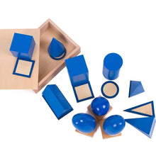 Load image into Gallery viewer, Geometric solids with stands - Montessori Materials - Wood N Toys