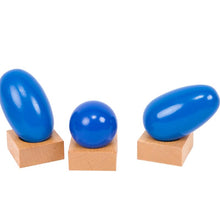Load image into Gallery viewer, Geometric solids with stands - Montessori Materials - Wood N Toys