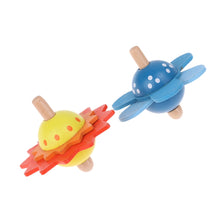 Load image into Gallery viewer, Wooden flower spinning tops - Wood N Toys