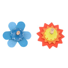 Load image into Gallery viewer, Wooden flower spinning tops - Wood N Toys