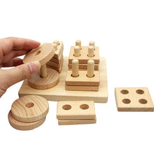 Load image into Gallery viewer, Natural stacking & shapes sorter - Educational toy - Wood N Toys