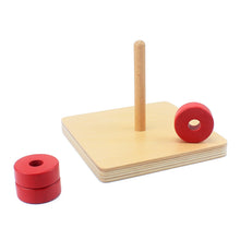 Load image into Gallery viewer, Wooden disc on vertical dowel - Toddler Montessori - Wood N Toys