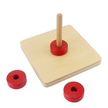 Load image into Gallery viewer, Wooden disc on vertical dowel - Toddler Montessori - Wood N Toys