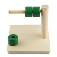 Load image into Gallery viewer, Wooden Disc on horizontal dowel - Toddler Montessori - Wood N Toys