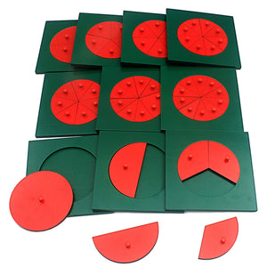 Wooden fractions table - Montessori mathematics - Wood N Toys
