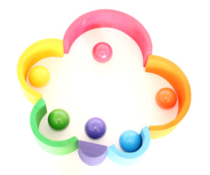 Wooden rainbow balls - Educational toy - Wood N Toys