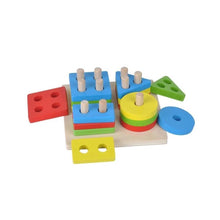 Load image into Gallery viewer, Geometric shapes sorter - Educational toy - Wood N Toys