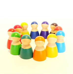 Rainbow Wooden friends - Educational toy - Wood N Toys