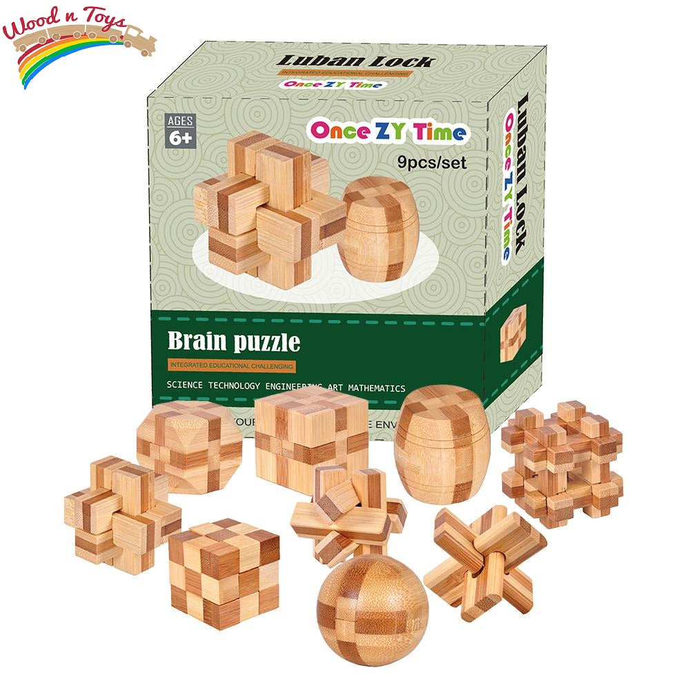 3D Wooden brain set puzzle - Wood N Toys