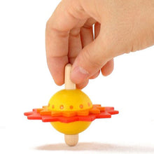 Load image into Gallery viewer, Wooden flower spinning tops - Wood N Toys