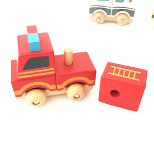 Wooden stacking cars - Toddler toy - Wood N Toys