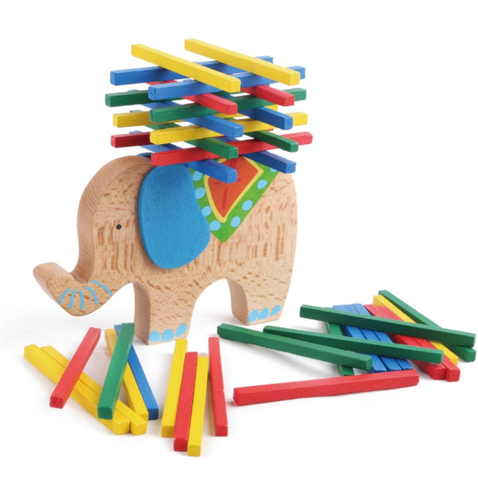 Camel & Elephant wooden tower - Educational toy - Wood N Toys