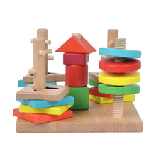 Load image into Gallery viewer, Wooden geometrical shapes sorter - Educational toy - Wood N Toys