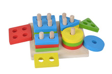 Load image into Gallery viewer, Geometric shapes sorter - Educational toy - Wood N Toys
