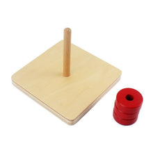 Load image into Gallery viewer, Wooden disc on vertical dowel - Toddler Montessori - Wood N Toys