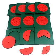 Load image into Gallery viewer, Wooden fractions table - Montessori mathematics - Wood N Toys