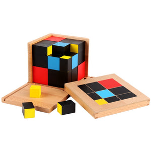 Trinomial wooden cube - Montessori material - Wood N Toys