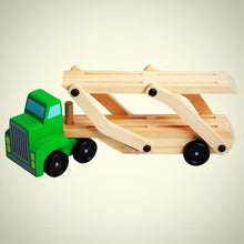 Load image into Gallery viewer, Trailer truck and cars - Wood N Toys