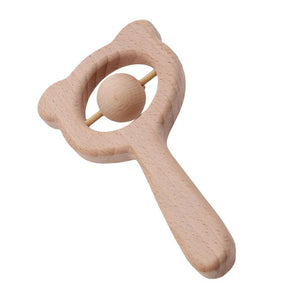 Natural wooden baby rattle - Toddler - Wood N Toys