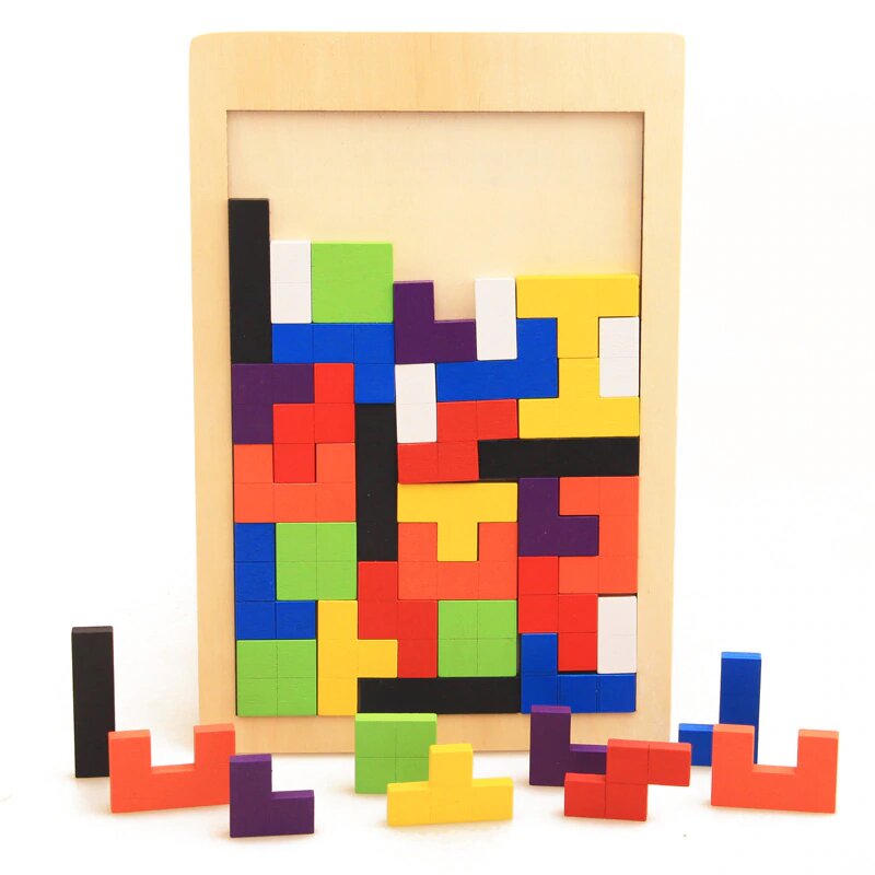 Wooden Tetris Puzzle - Educational material - Wood N Toys