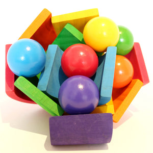 Wooden rainbow balls - Educational toy - Wood N Toys